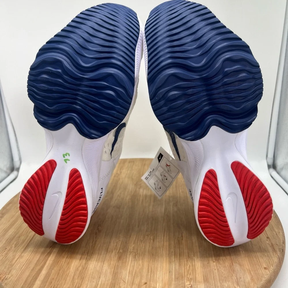 Nike Air Zoom Tempo NEXT FlyEase CV1889-100 White Blue Void Sneakers Size 12 New